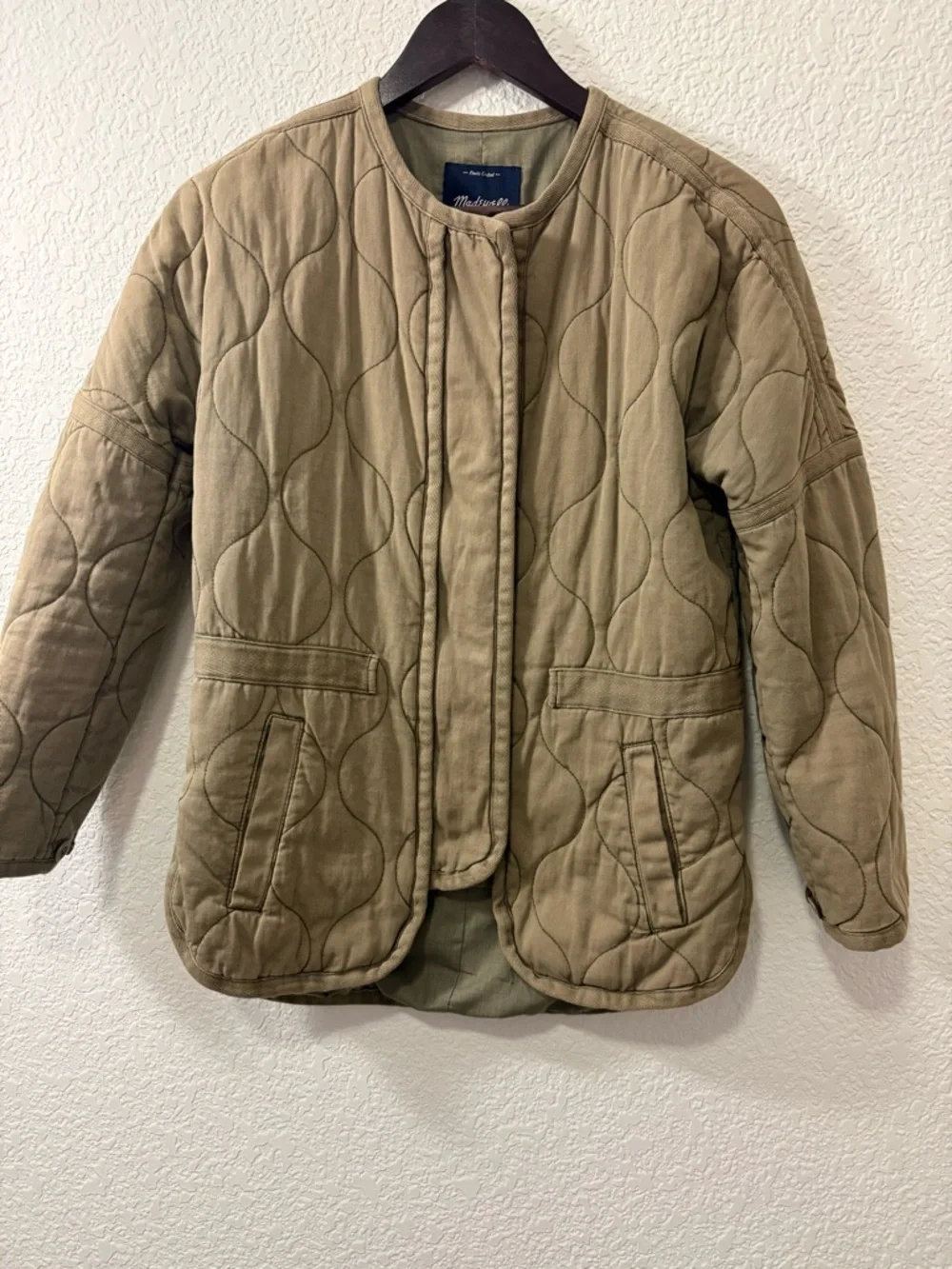 Madewell Quilted Jacket‎ in Olive Green